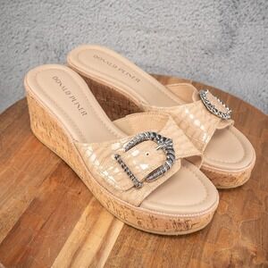 Donald Pliner Women's Alfee Cork Wedge Sandal Size 9 M